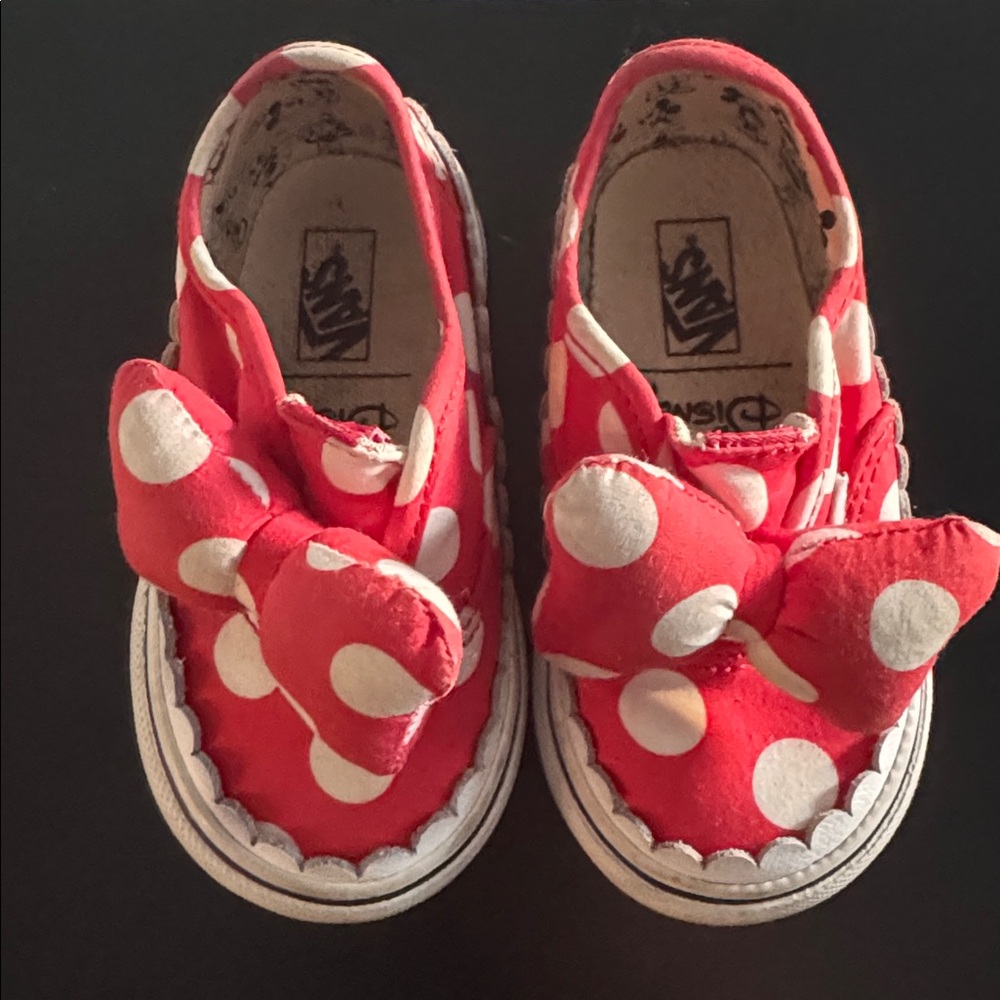 Disney Red and White Polka Dot Vans Shoes - Picture 2 of 5
